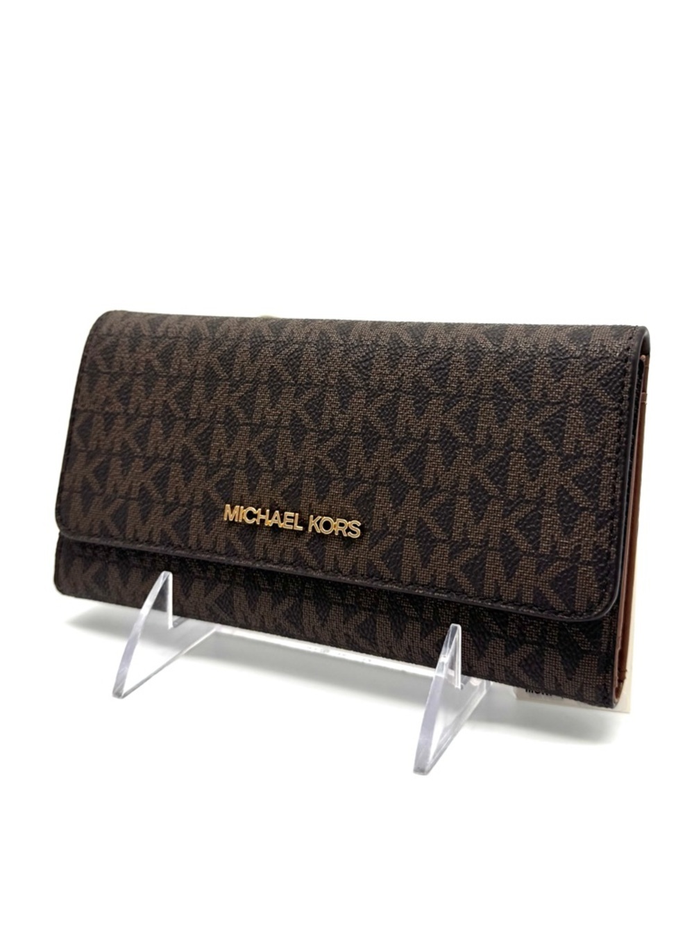 Michael Kors Large Trifold Wallet Brown Signature